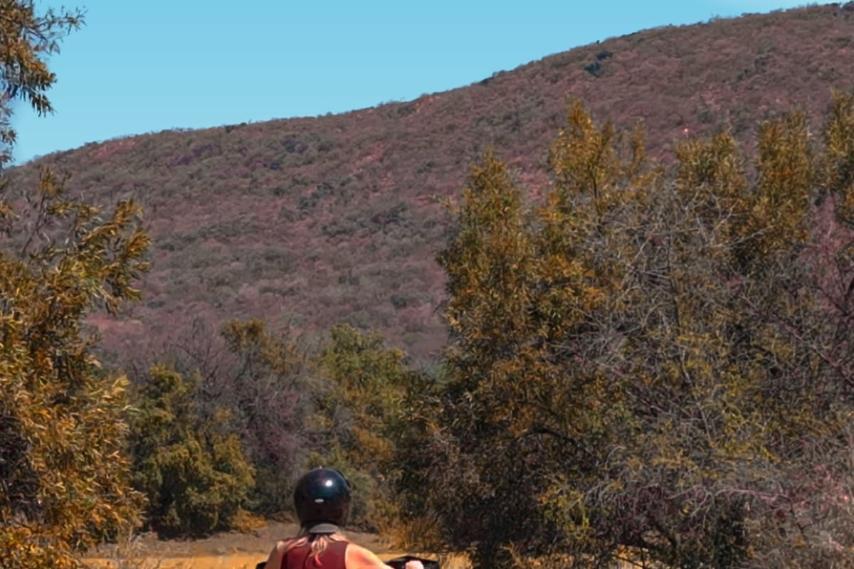 Quad biking towards the hills